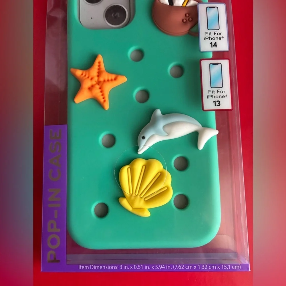 iPhone Case Fit 13, 14, 15. Sea Life Teal iPhone Case